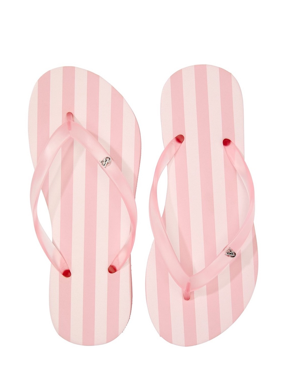 Victoria's Secret Pink Striped Flip Flops size 8💗🤍